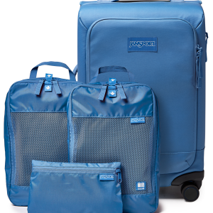 JanSport 22" Carry On Luggage Packing Cubes Elemental Blue Set